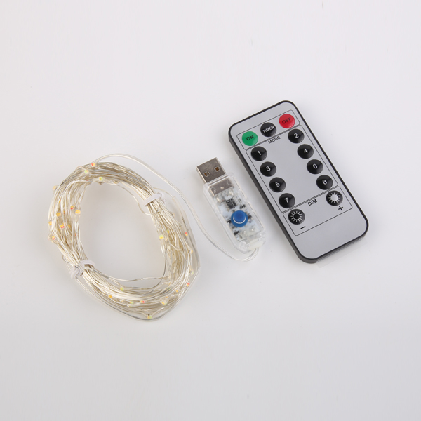 USB remote control LED copper wire string light