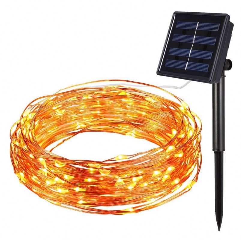 LED solar l copper wire string light